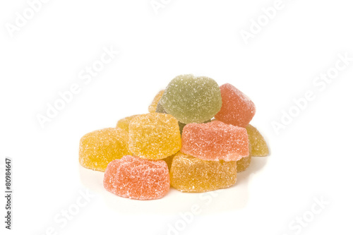 multicolored small sweet fruit jelly candy