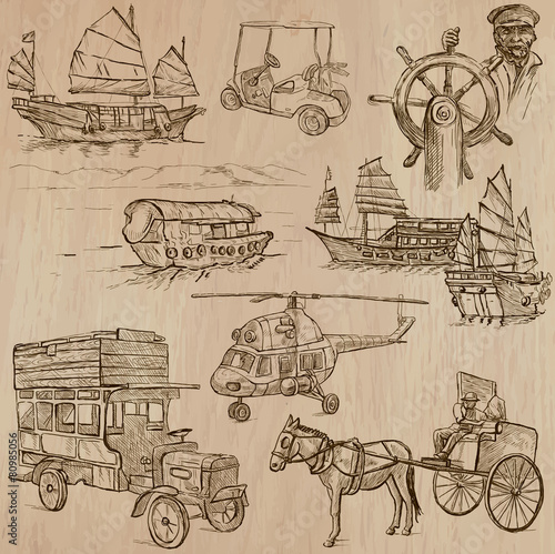 Transport pack - Hand drawn vectors, line art