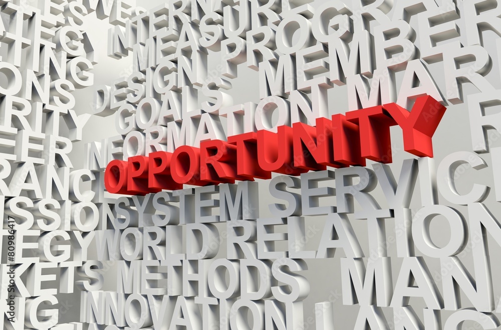 OPPORTUNITY Word in red, 3d illustration. OPPORTUNITY Word in red, 3d illustration.