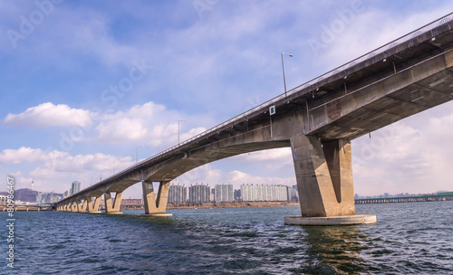 Large bridge highway over the river in Seoul, Korea © CasanoWa Stutio