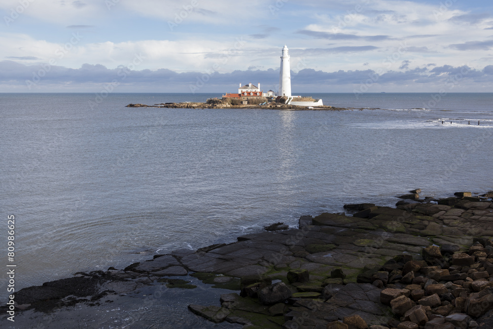St Marys Island and Lighthouse. Whitley Bay.