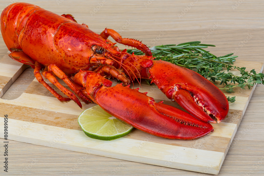 Red boiled lobster Red boiled lobster