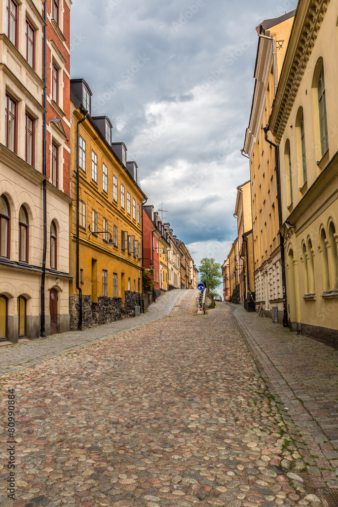 Narrow Street in Stockholm, Sweden