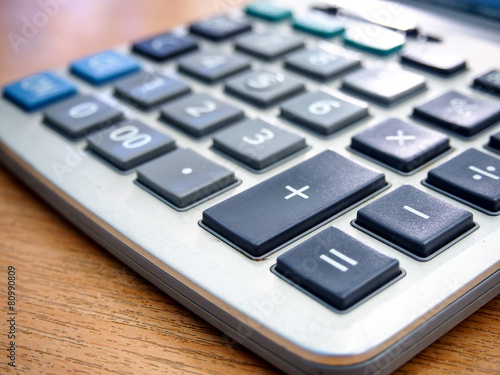 closeup image of a calculator