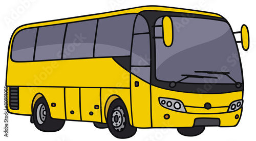 Hand drawing of a yellow bus