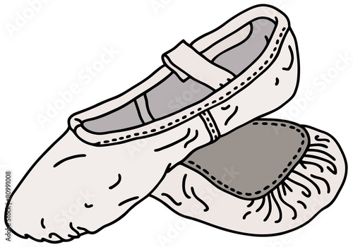 Hand drawing of a ballet shoes