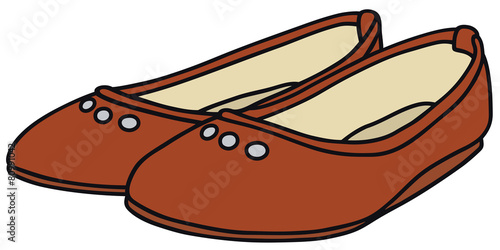 Hand drawing of a red ballet flats