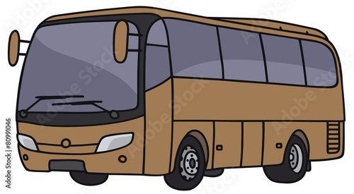 Hand drawing of a brown bus