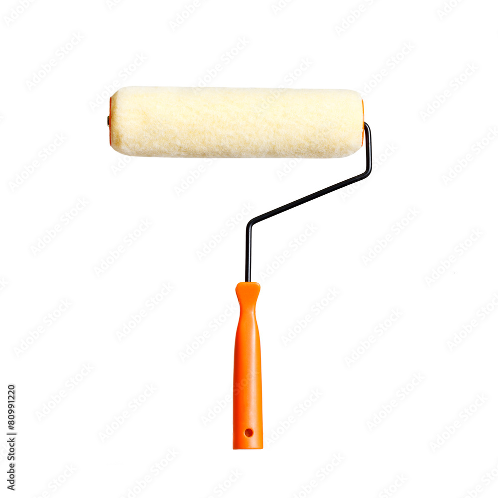 Fototapeta premium Roller paint brush on isolated white background