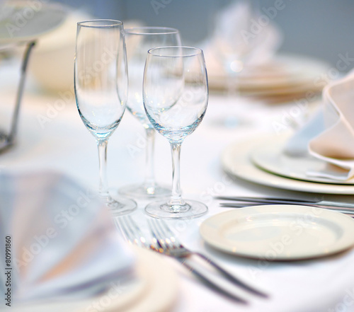 Table set for dinner or reception