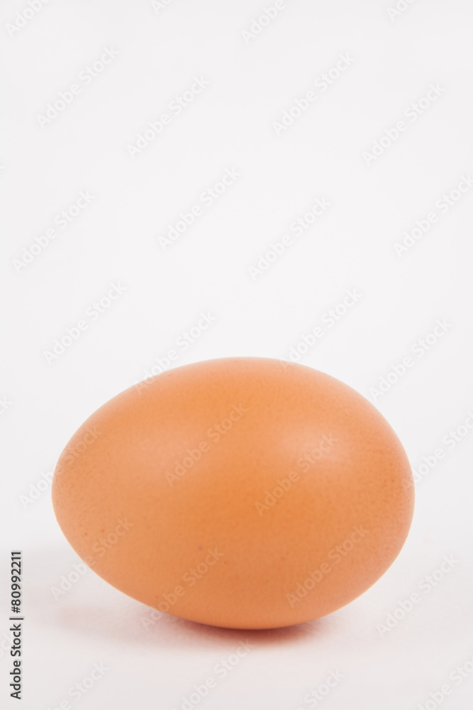 Single chicken egg on white paper background Single chicken egg on white paper background