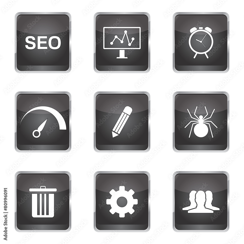 SEO Internet Sign Square Vector Black Icon Design Set 8 SEO Internet Sign Square Vector Black Icon Design Set 8