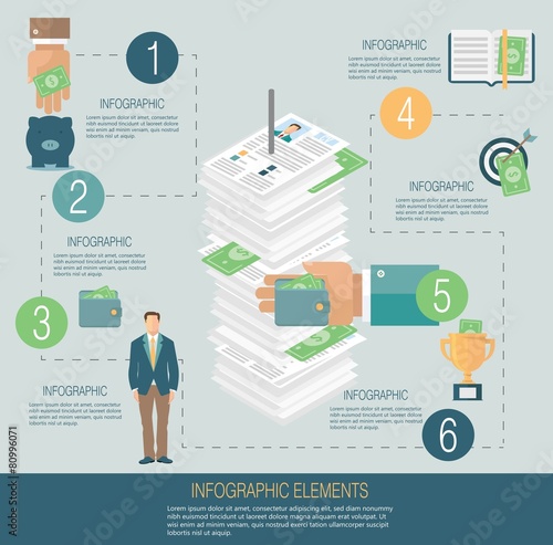 Infographic template, money concept