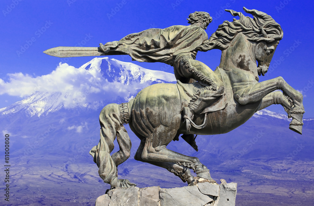 Monument to David of Sasun - hero of armenian epos