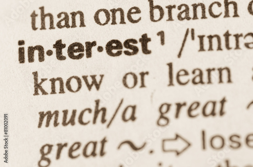 Dictionary definition of word interest