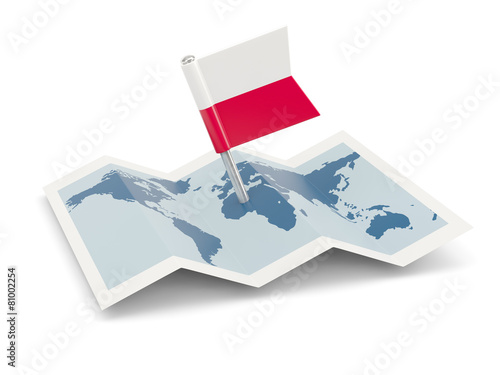 Map with flag of poland