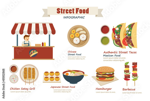street food infographic flat design