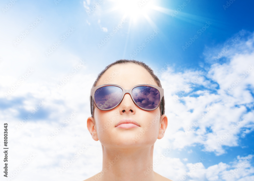 Young fashion model with sunglasses Young fashion model with sunglasses