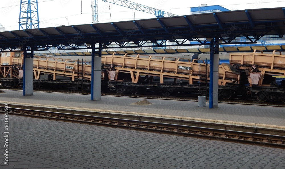 Fototapeta premium Train equipment for the railways repair