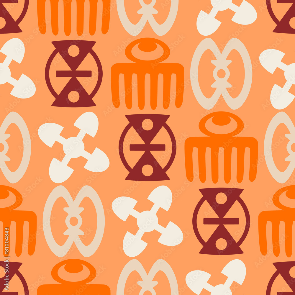 seamless background with adinkra symbols Stock Vector | Adobe Stock