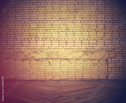 old room with brick wall  instagram retro style
