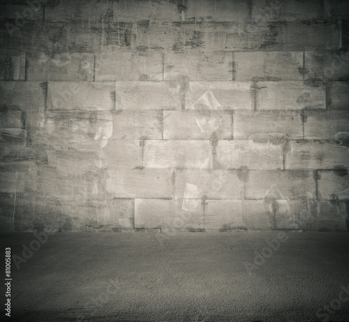 empty room with concrete wall