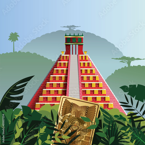Acient Mayan pyramid