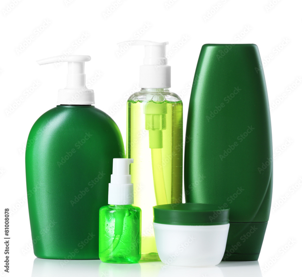 Cosmetic bottles isolated on white background Cosmetic bottles isolated on white background