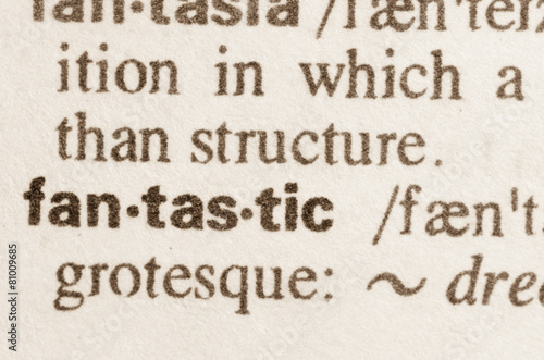 Dictionary definition of word fantastic