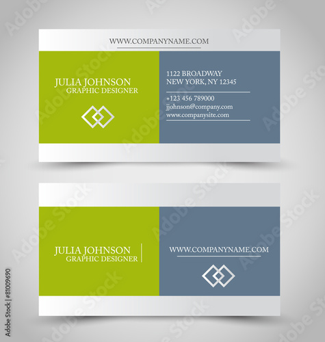 Business card set template for business identity corporate style