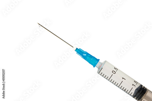 Syringe isolated on white with path
