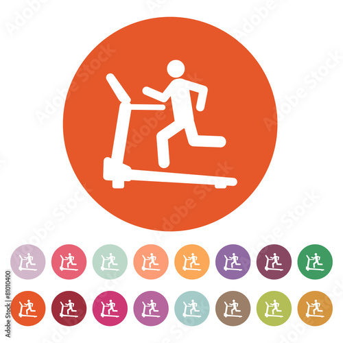 Cross trainer machine icon. Running symbol