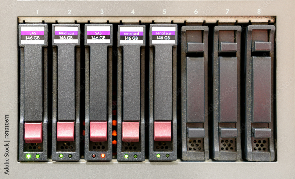 Fototapeta premium Hard disk maintenance alert close up