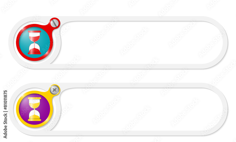 vector buttons for your text and sand glass vector buttons for your text and sand glass