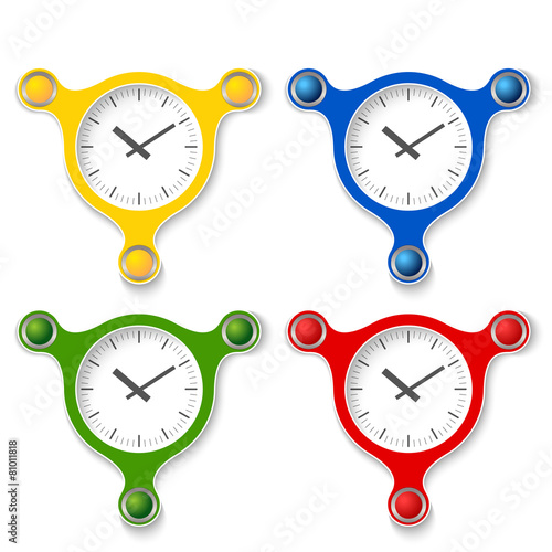 four abstract vector objects and a watches