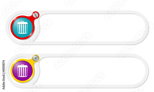 vector buttons for your text and trashcan
