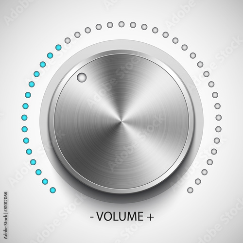Volume knob with metal texture, realistic vector