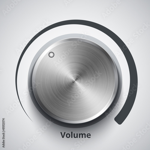 Vector volume knob with metal texture photo
