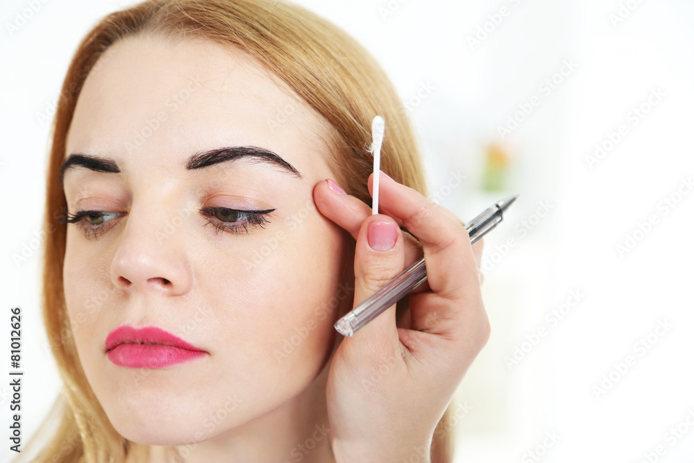 Permanent make-up (tattoo) concept. On light background Permanent make-up (tattoo) concept. On light background