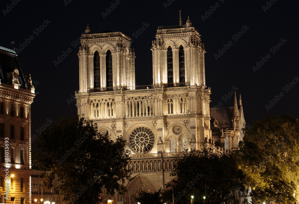 The cathedral of Notre Dame in Paris in France