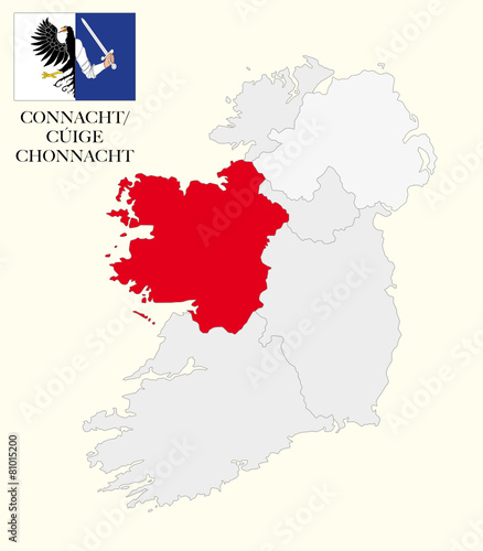 connacht map with flag photo