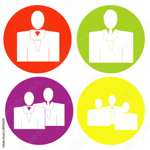 monochrome icon set with Mister silhouette