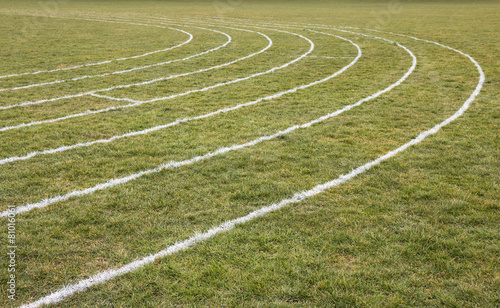 Running Track White line on Grass