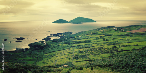 Beautiful seascape in County Kerry - vintage effect.