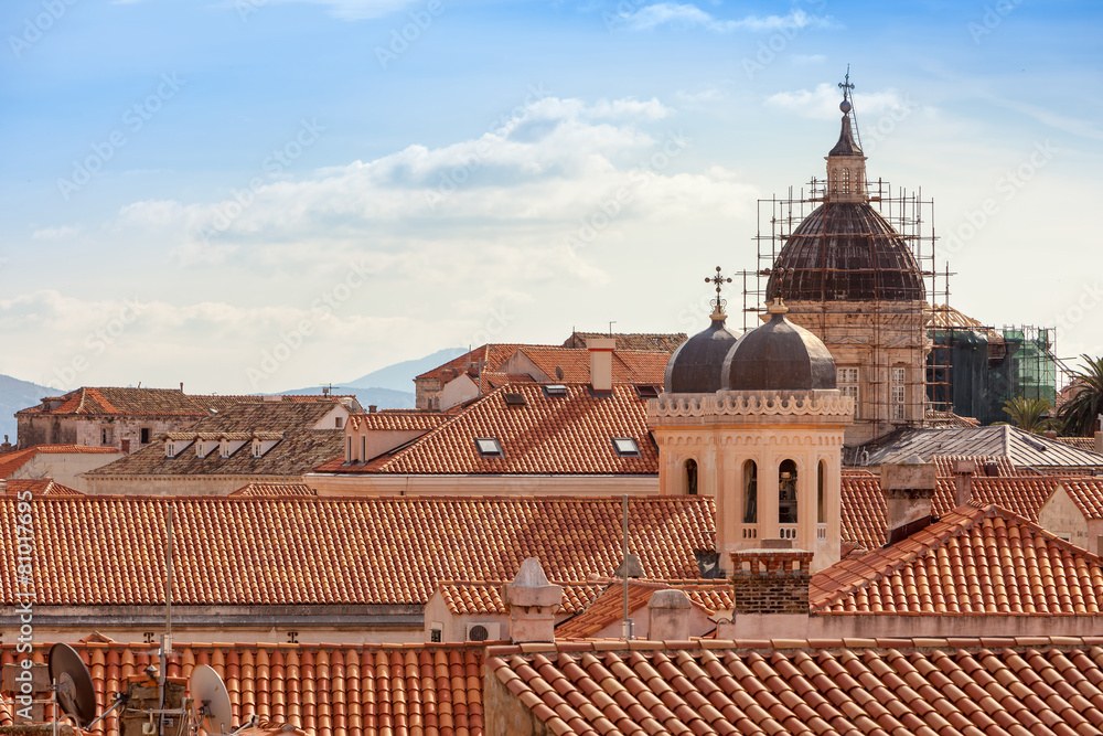 Red tiles rooftop