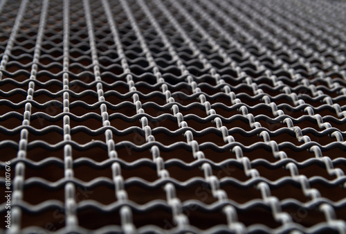 metal grid blurry