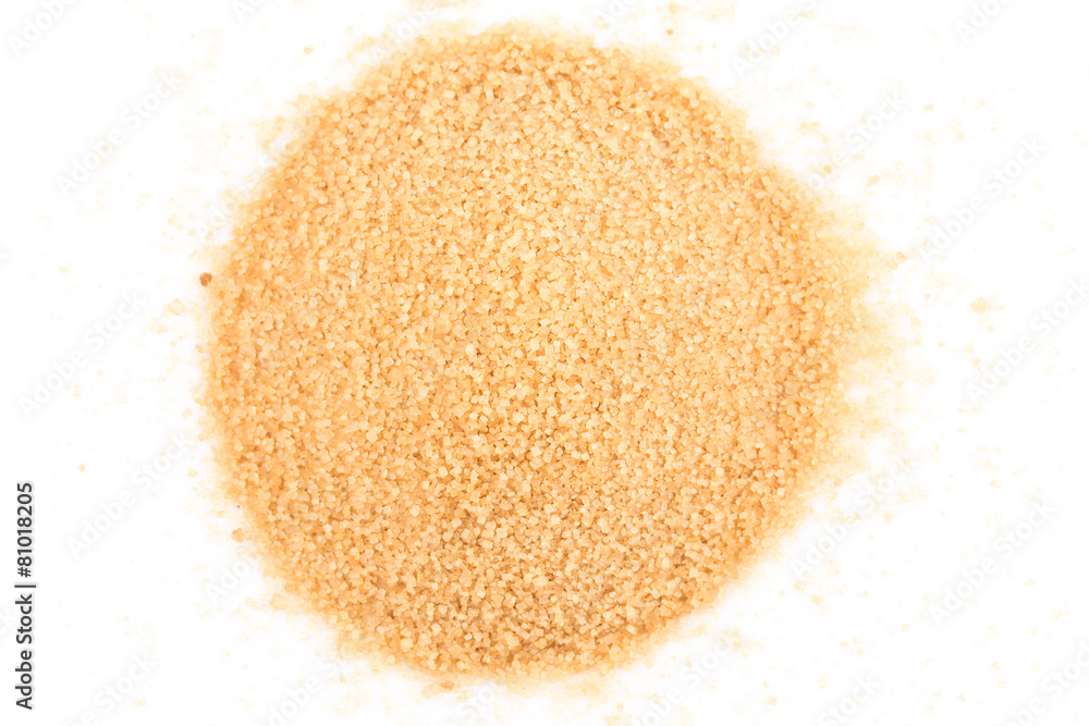 Crystals cane sugar isolated on white Crystals cane sugar isolated on white