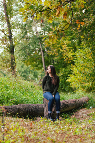 girl in the autumn wood