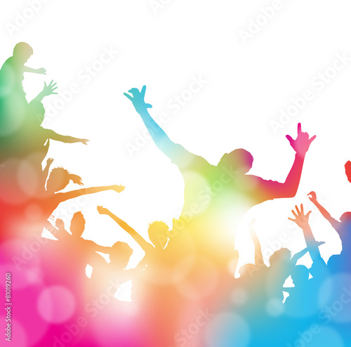 Abstract Summer Music festival Crowd Cheering.