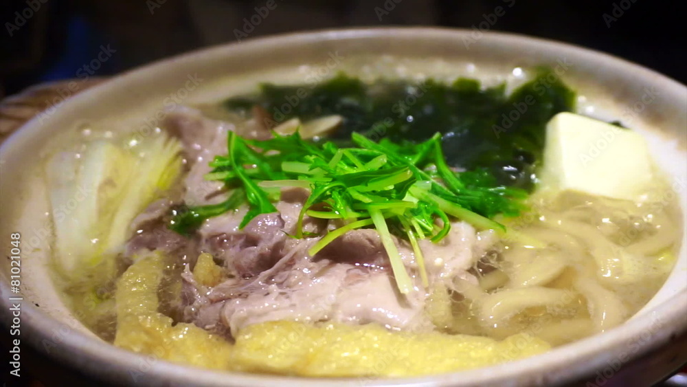 Meat hot pot, japanese food, nabe sukiyaki style Meat hot pot, japanese food, nabe sukiyaki style
